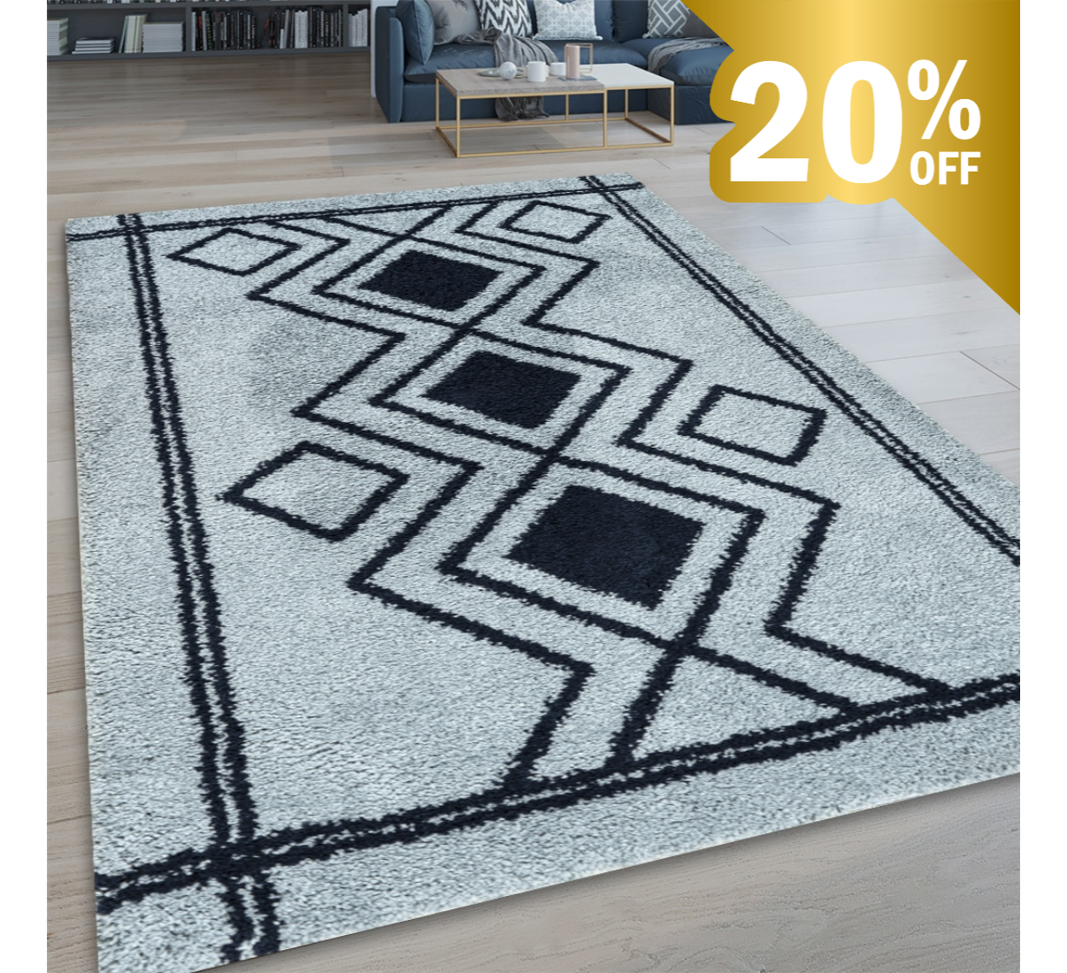 Ashton Rug - Blue Navy 03 8