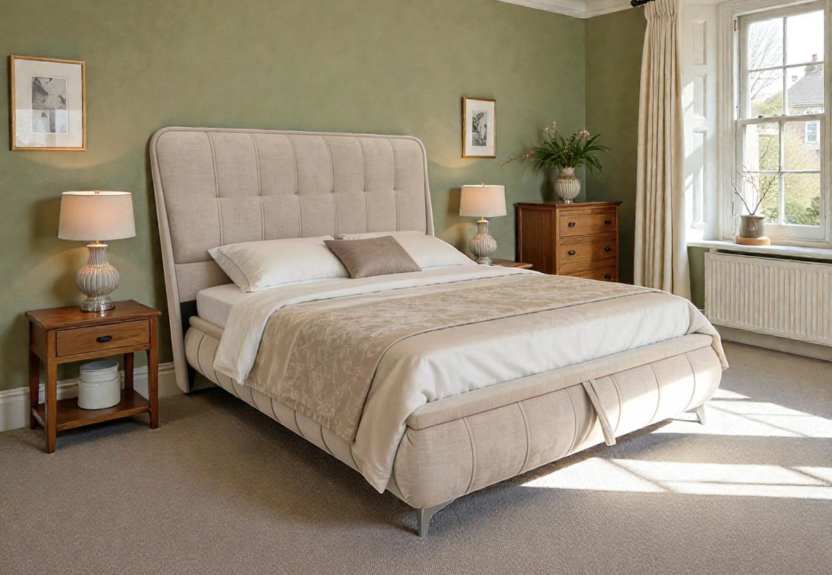 Limerick Beige Storage Bed 4