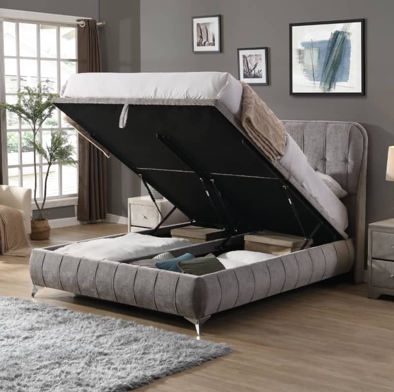 Limerick Grey Storage Bed 3