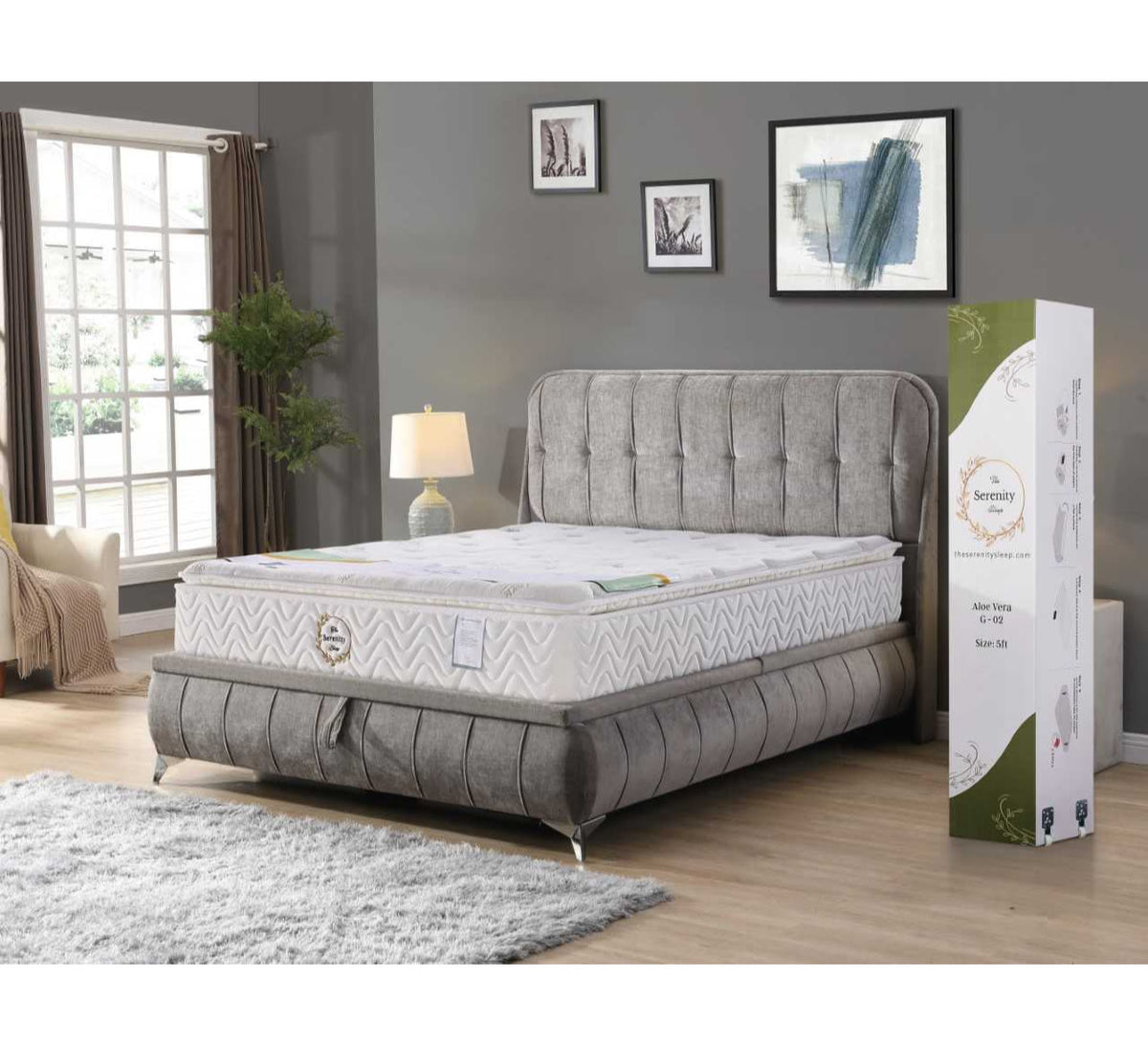Limerick Grey Storage Bed 6