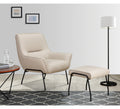 Lindo Chair + Stool (Cream Leather)