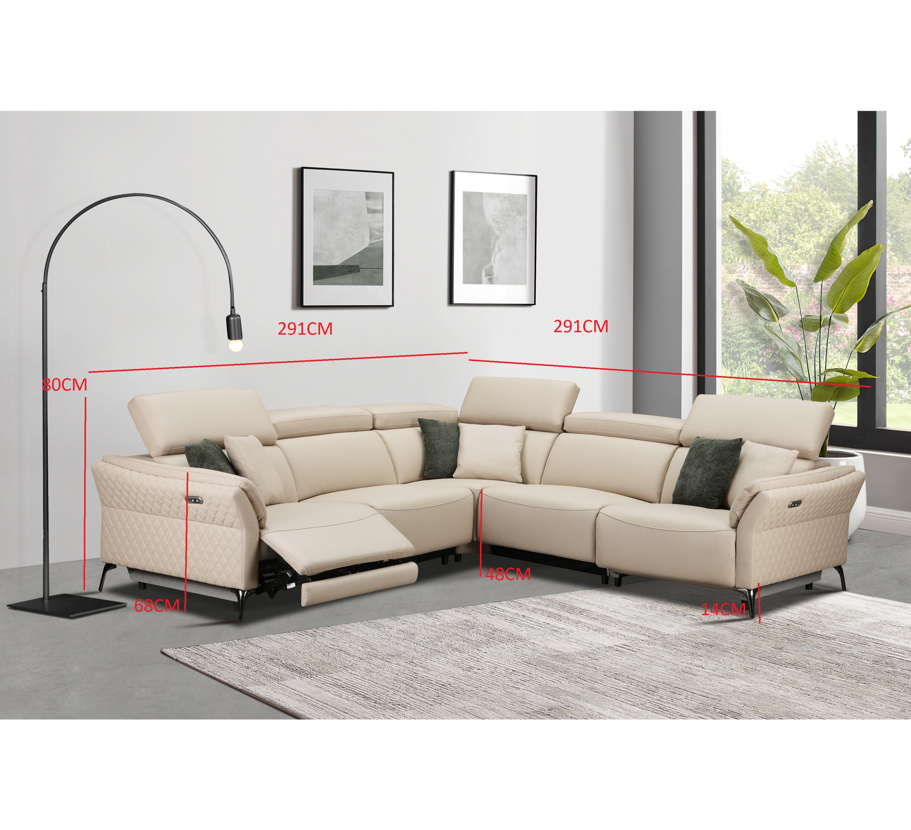 Milan Electric Corner Suite (Cream) 3